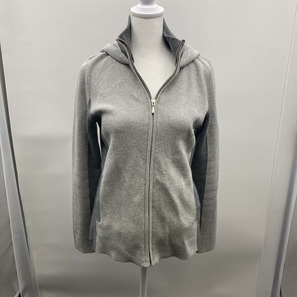 RACHEL ZOE Sweater Womens Small Gray Hoodie Zip Up - Picture 1 of 13